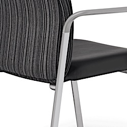 A- Fixed outbound arms for Ginny chairs. Gray pads available on Silver frame only.